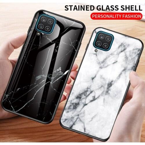 Luxury Marble Tempered Glass Phone Case TPU Protective Hard Cover for Samsung S7 S8 S9 S10 S20 FE S21 M11 M21 M31 M51 M30s M31s