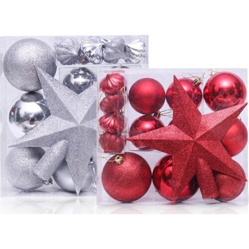 Christmas Decorations Christmas Tree Hangers Christmas Plating Balls Heterosexual Gift Boxes Tree Top Star Sets