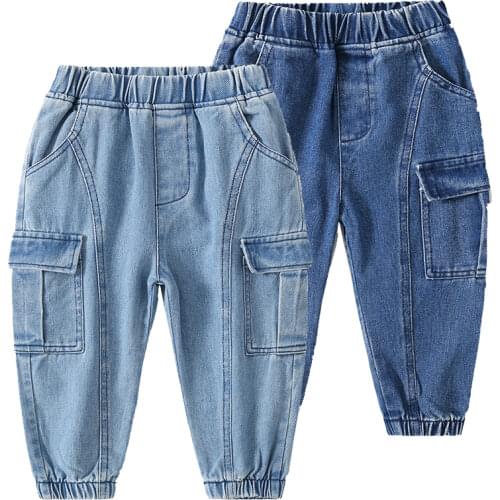 Casual Cargo Pants Childrens Clothing Kids Boys Jeans Sweatpants Sports Denim Bottoms Fashion Trousers Pantalones Cargo Bell