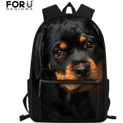 FORUDESIGNS Rottweiler School Bag for Teenager Girls Boys Cute Student Kids Schoolbags Primary Children Bookbag Mochila Escolar