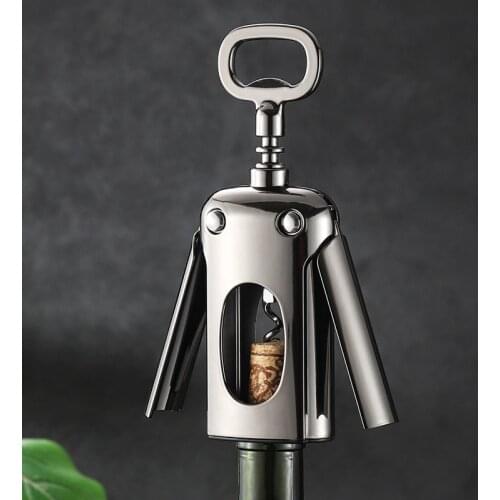 Zinc Alloy Wine Corkscrew Wine Opener Gun Black Wine Opener Kitchen Gadgets
