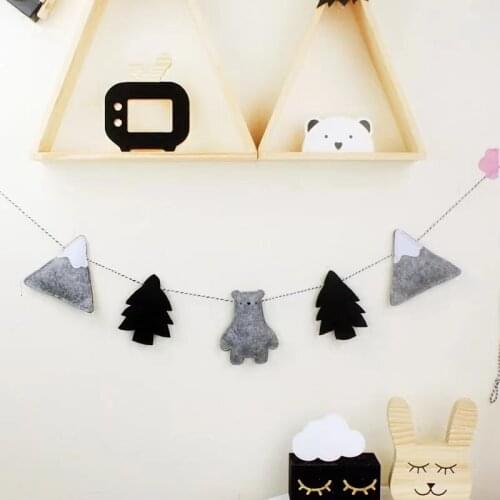 Nordic Style Felt Animal Cloud Kids Room Decoration Felt Bear Scandinavian Style Children Room Decor Nordic Decoration For Room