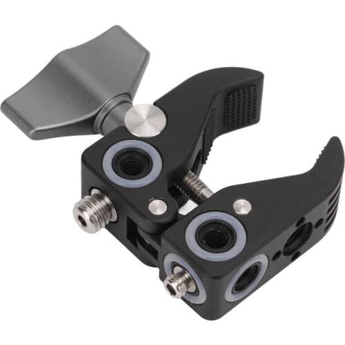 DSLR Camera Super Clamp Crab Pliers Clip with 1/4 3/8 Screw Holes for DSLR Rig Cameras Gimbal Magic Arm Umbrellas Cross Bars