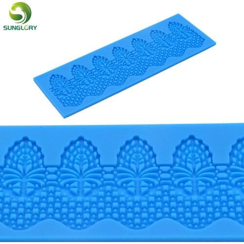 Wedding Decoration Sugar Lace Mat Silicone Fondant Mold Impression Border Decorative Flower Cake Lace Mold Baking Tools For Cake