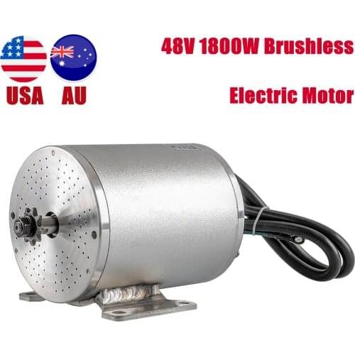 T8F 9T 48V 1800W DC Electric Brushless Start Motor 4500rpm Silver Non-Brush Motors For ATV Go Kart Scooter Buggy Quad E Bike