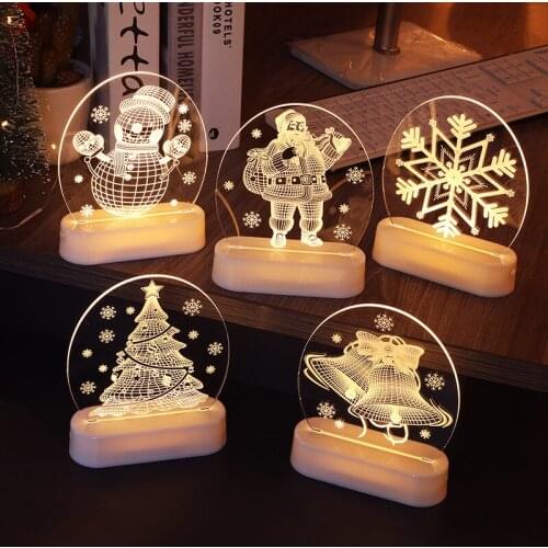 USB Acrylic Night Lights Desktop Baubles LED Light Lamps Table Desk Globe Bedroom Office Decor Gift Warm Lamp Ornament