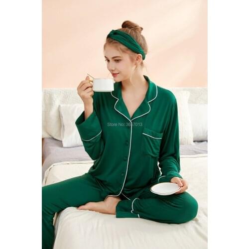 XiBeryls Spring V-Neck Tops And Pants Pajamas Set For Women Suit Home Clothes Casual Outfit Sleepwear Night Lounge Wear Suit