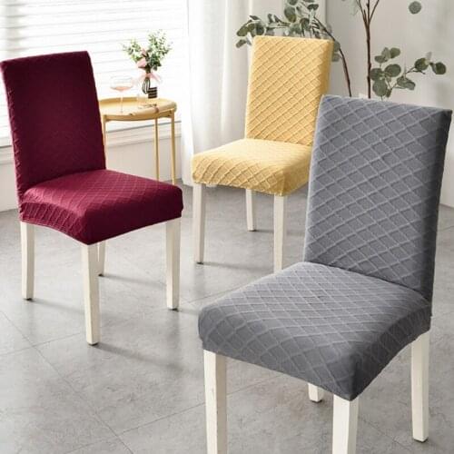 1/4/6 pcs Jacquard Plain Dining Chair Cover Spandex Elastic Chair Slipcover Case Stretch Chair Cover for Wedding Hotel Banquet