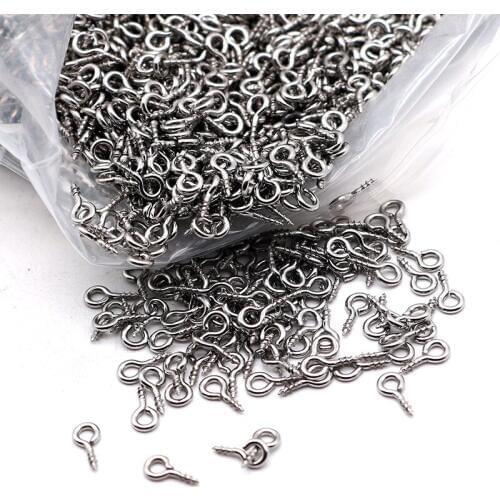 100pcs/lot Stainless Steel 9 Screw Nails Connectors 8mm 10mm 12mm Hypoallergenic Beads Bail End Caps DIY Steel Jewelry Findings
