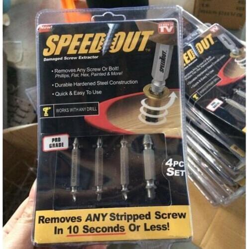 120pcs/lot Speed Out Damaged Screw Extractor Drill Bits Broken Damaged Bolt Remover double side Stud Removal Tool Kit1# 2# 3# 4