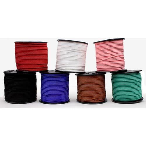 20meters/bag 2.7mm x 1.5mm Multicolor Flat Faux Suede Velvet Leather Cord UF552