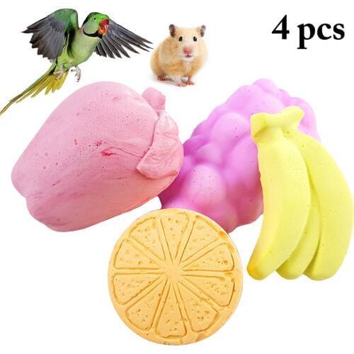 4pcs Teeth Grinding Stone Toys Guinea Pig Hamster Rabbit Small Pet Supplies Minerals Molar Stone Chew Toys For Chinchilla Totoro