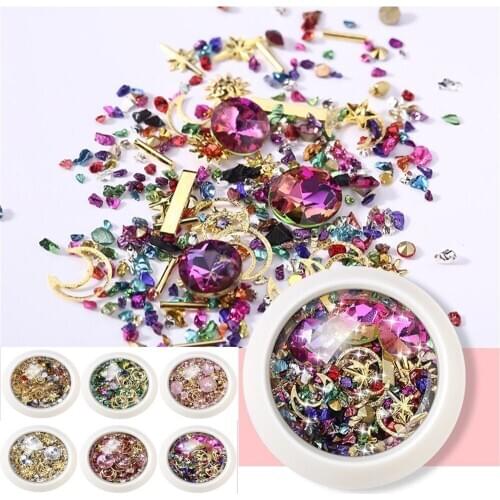6 Style New Handmade Broken Diamond Crystal Sand Nail art Flash DIY Making Epoxy Resin Mold Decoration Jewelry Components