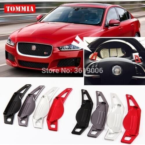 Tommia 2pcs Steering Wheel Aluminum Shift Paddle Shifter Extension For Jaguar XE 2015-2017 Car-styling