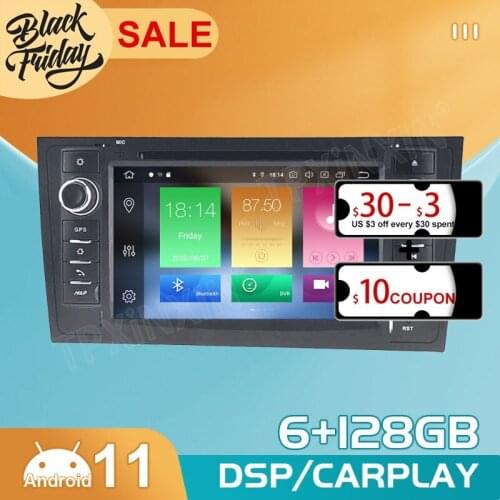 PX6 Android 11.0 6G+128G Carplay For AUDI A6 1997 1998 1999 2004 GPS Car Navigation Multimedia Video Stereo DVD Player Radio