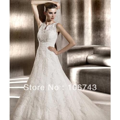 Free shipping 2016 new style hot sale Sexy bride wedding sweet princess lace embroidery Custom size wedding dress