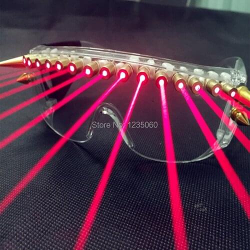 Hot Sale Red laser glasses transparent money rivets red laser glasses DJ evening glow glasses laser show equipment Free Shipping