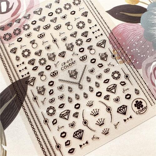 CB-013-045-081 Diamond Geometric shape 3D Back glue Nail decal Nail sticker Nail decoration Nail art Nail tool Nail ornament