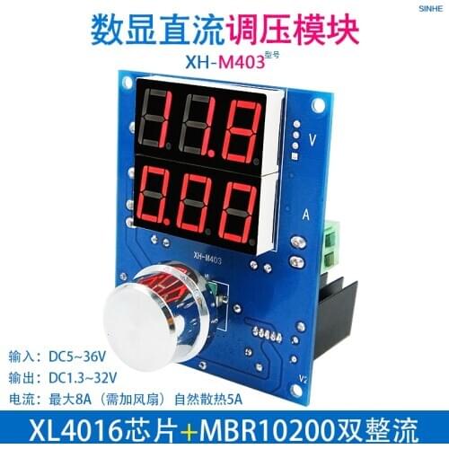 XH-M403 Digital Voltage Current Regulator Module XL4016 High Power 8A DC Voltage Regulator 12V24V