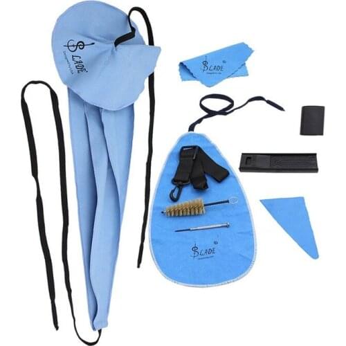 Saxophone Cleaning Care Kit Belt Thumb Rest Cushion Reed Case Mouthpiece Brush Mini Screwdriver Cleaning Cloth