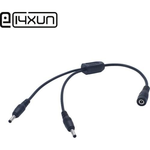 EClyxun 1pcs 3.5x1.35mm Monitoring Power Supply Line 2 Male Plug to 1 Female jack Connector With 30cm 20# Cable