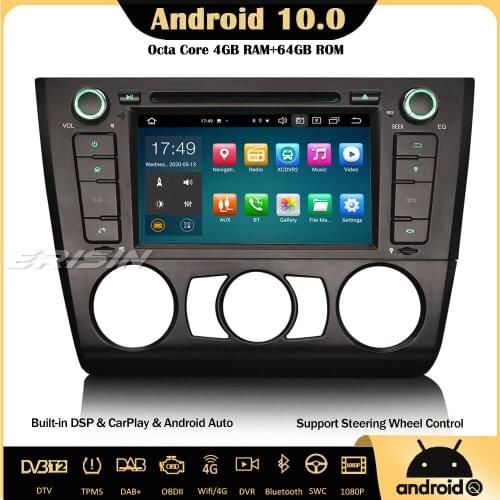 Erisin 8140 Android 10.0 Car Stereo Autoradio GPS DAB+DVD CarPlay Wifi OBD Navi CarPlay 8-Core for BMW 1er 1 Series E81 E88 E82