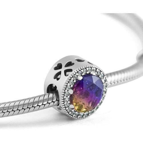Fandola CKK 925 Sterling Silver Radiant Hearts Charms,Mixed Coloured Fits for Pandora Bracelet Charms Jewelry Making Wedding