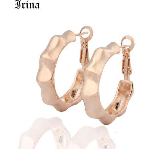 Irina American Retro Earrings Bamboo shape Hoop Charm Chic Fashion Jewerly Accessories Ear ring Elegant Round Hot