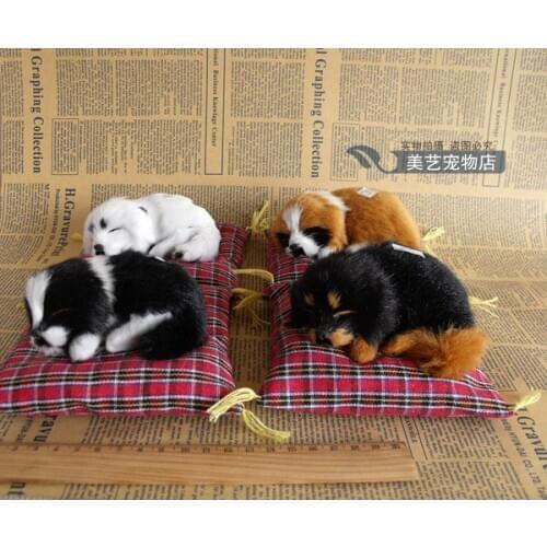 Simulation small dog 14x13cm toy model polyethylene&furs dog model home decoration props ,model gift