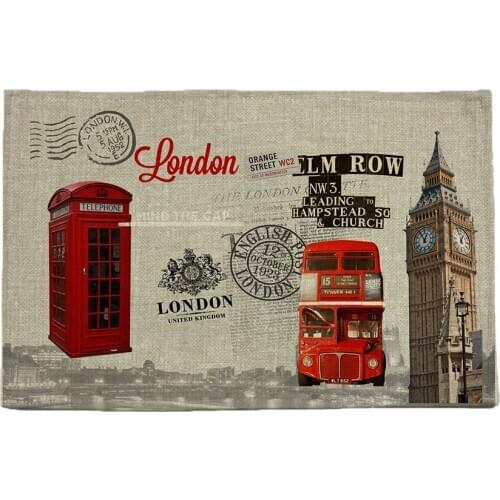 Landon style pattern print insulation pad Table mat Placemat Bowl mat Waterproof cloth pads Anti slip mat