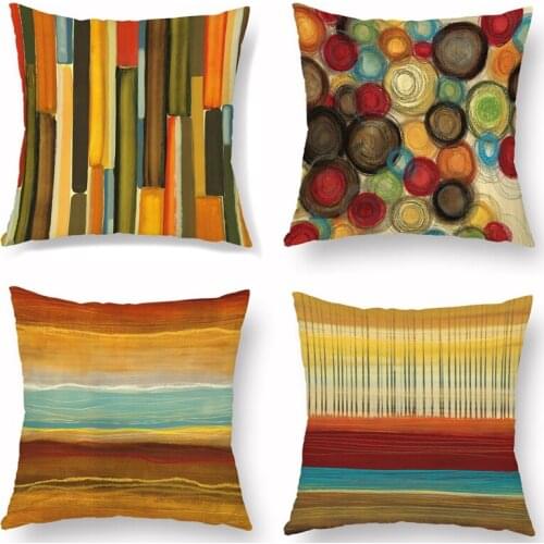 Oil Painting Pillowcase Home Decorative Pillow Covers Color Abstract Pillowcase For Couch Living Room Car 45X45CM