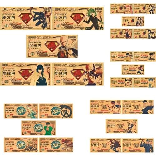 Japanese Classic Anime YuYu-Hakusho ,Fate-stay-Night , Ranma-1 2 ,Akame-ga-KILL,ONE-PUNCH-MAN Banknote Memory Collection Cards