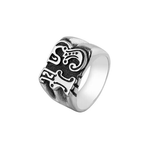 Gothic Style Motor Biker Lucky Number 13 Ring 316L Stainless Steel Men Boys Fashion Cool Man Biker Skull Ring OSR795