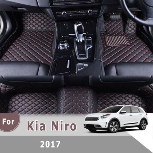 RHD Carpets For Kia Niro 2017 Car Mats Floor Rugs Custom Foot Pads Artificial Leather Auto Styling Interior Accessories Covers