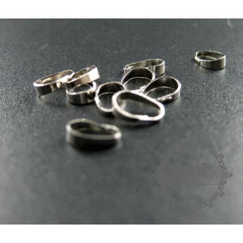 6mm rhodium plated brass DIY pendant charm bail jewelry findings supplies 1535005