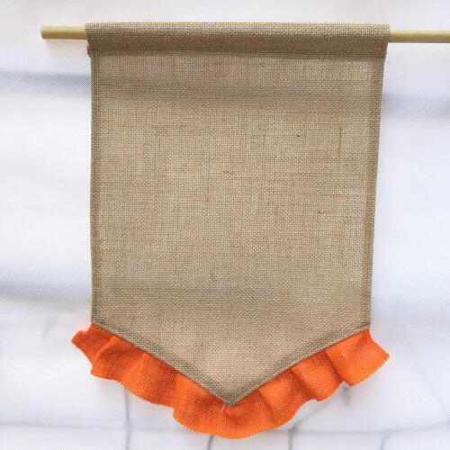Good sell Blank Burlap Flag DIY Jute Ruffles Garden Flags Portable Blank Banner Easter Garden Decorations