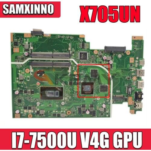 X705UN MB I7-7500U V4G GPU Mainboard For ASUS X705UVR X705UV X705UB X705UD X705UDR X705UN X705U Laptop Motherboard