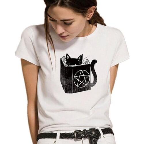 Fashion Cat Lovely Animal Cartoon Print T Shirt Women Tops Casual Harajuku Summer Short Sleeve Tee Shirt Femme Camiseta Mujer