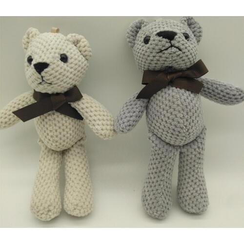 Fashion 20CM Teddy Bear Plush Doll Toy Key Chain Woman Bag Charms Keyring Plush toy Wedding Trinket