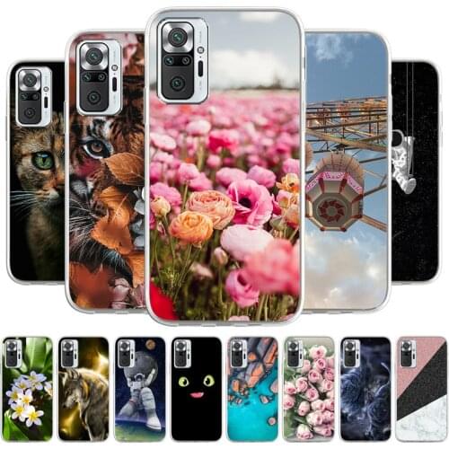 Cartoon Case For Xiaomi Redmi Note 10 4G 10S 10 Pro Max Phone bags Soft Cover Coque Capa Animal Painted Fundas Bumper