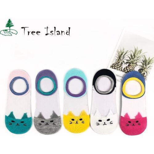 3D Animal Cartoon Cotton Rayon Rolyester Women socks color candy cat sock slippers Thin funny female sock