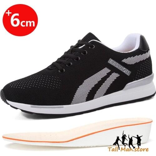 Elevator Shoes Men Sneakers Heightening Shoes Height Increase Shoes Insoles 6CM Height Increasing Shoes