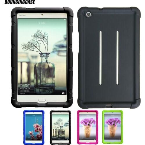 Bouncing Case For Huawei MediaPad M3 Lite 8.0 CPN-W09/L09 Silicone Rugged Tablet Cover With Born Handstrap