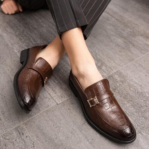 Plus size chaussure home fashion dress shoes mens crocodile casual shoes formal party wedding shoes high quality zapatos hombre