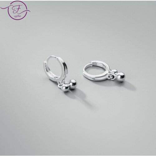 925 Sterling Silver Earrings Smooth Ball Sweet Ear Jewelry Female Korean Version Errings Women Silver 925 Jewelry
