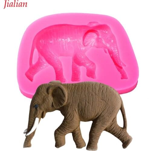 Animal series Elephant Shaped DIY fondant cake silicone moulds chocolate for cupcake decoration kitchen Baking tools FT-0042