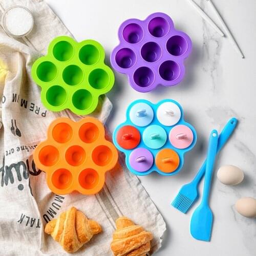 7 Holes Silicone Ice Cream Mold Silicone Fruit Shake Accessories Ice Mould BPA Free Food Supplement Box For Kids Children