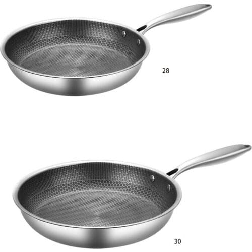 Kitchen Wok Pans with Handle GeneraI Pan 2 Sizes Frying Pan for Home Use N0PA