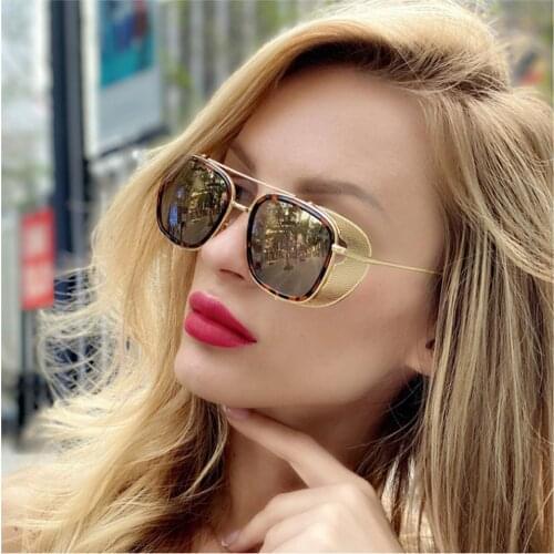 Vintage Metal Frame Women Sunglasses Brand Designer Vintage Retro Mirror Sun Solar Glasses For Lady Female UV400 Oculos