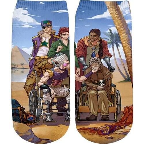Tessffel Anime Japanese Cartoon JOJOs Bizarre Adventure DropShipping 3DPrint Cotton Funny Short Socks Harajuku Ankle Socks A1